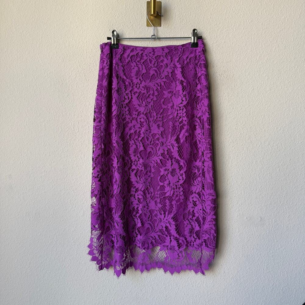 For Love & Lemons Purple Lace High Slit Midi Skirt Size S - Picture 3 of 5